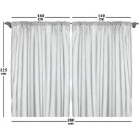 Abakuhaus Rustiek Gordijn met Boze Oog, Lotus, met Bandjes, Lussen en Haken voor de Woonkamer, 280 x 225 cm, Zwart-Wit