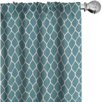 Abakuhaus Voorhangen Geometrisch blauw-wit – 2-delige set 75x225 microvezel