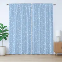 Abakuhaus Rustiek wintergordijn met vallende sneeuwvlokken, met lussen en haken voor de woonkamer, 280 x 175 cm, blauw wit