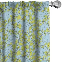 Abakuhaus – Gordijnen met bladeren 2-delige set 75x245 cm – Microvezel