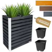 BOGATECO Houten Bloembak | Plantenbak | Bloempot 82x68x36 cm | Kruidenpot voor Thuis Tuin Balkon Terras | Pot met Kunststof Inzetstuk | Geïmpregneerd | Antraciet