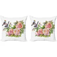 Abakuhaus Kussenhoes – Lente 2x40x40 cm – Dubbelzijdig digitaal bedrukt, Wilde Vogels
