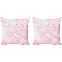 Abakuhaus Kussenhoes Set – 2x40x40 cm – Dubbelzijdig bedrukt – Lichtroze