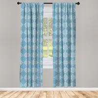 Abakuhaus Geometrische Gordijnen – 2x Paneelset 75x245 cm – Teal & Bleekgeel