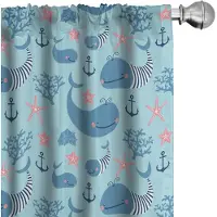 Abakuhaus Wal-gordijnen – Gordijnen – 2x75×175 cm – Bleekblauw/Marineblauw