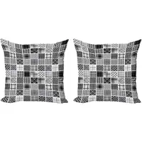 Abakuhaus Grijs Kussenhoes Set – 2x40x40 cm – Dubbelzijdig bedrukt – Microvezel