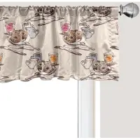 Abakuhaus Ontbijtgordijnvalletje, Gordijnvalletje voor Keuken en Slaapkamer met Tunnelzoom, 137 cm x 45 cm, Beige en Bruin