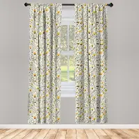 Abakuhaus Gekritzel Raamgordijnen – 2-delig 75x225 cm – Geel/Zeegroen