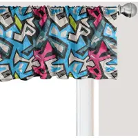 Abakuhaus Grunge Raamvalletje, Gordijnvalletje voor Keuken en Slaapkamer met Tunnelzoom, 137 cm x 30 cm, Multicolor