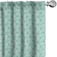 Abakuhaus Aqua-Damast gordijnen – 2x75x175 cm – zeegroen & wit – microvezel
