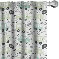 Abakuhaus Kindisch Voorhangen – 2x75x245 cm – microvezel – Donkergrijs en Lichtgroen
