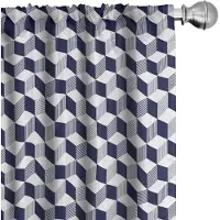 Abakuhaus nachtblauw – 2x voorhangpanelen van microvezel 75×245 cm