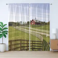 Abakuhaus Landelijke Rustieke Gordijn, Landelijk Gordijn, Slaapkamergordijn met Plooiing, Lusjes en Haken, 280 x 175 cm, Wit Groen Bordeaux