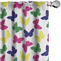 Abakuhaus – Gordijnen met vlinders – 2-delige set 75x245 cm – Donkerblauw en geel