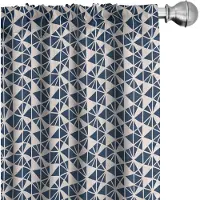 Abakuhaus Geometrische gordijnen – 2x75x225 cm – microvezel – Champagne/Nachtblauw