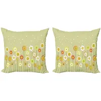 Abakuhaus Gele Bloem Kussenhoes Set – 2x50x50 cm – Dubbelzijdige Mikrofaser