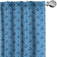 Abakuhaus Fleur De Lis – Gordijnen 2x75x175 – Microfaser – Donkerblauw