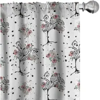 Abakuhaus Bloemen Gordijnen – 2x75x225 cm – Microvezel – Halfdonker – Wit koraal