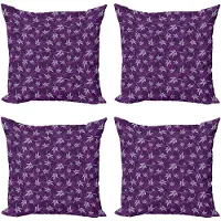 Abakuhaus – Decoratieve kussenhoes 40x40 cm – Paars – Dubbelzijdig bedrukt – 4-pack
