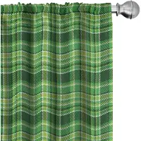 Abakuhaus Kariert Gordijnen – 2x75x175 cm – Microvezel – Smaragd/Wit