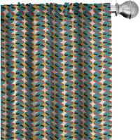 Abakuhaus Retro gordijnen – Abstracte lijnen – 2x75x175 cm – veelkleurig