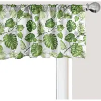 Abakuhaus Bladmotief Raamvalletje, Gordijnvalletje voor Keuken en Slaapkamer met Tunnelzoom, 137 cm x 45 cm, Lichtgroen