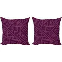 Abakuhaus etnische Kussenhoes Set – 2x50x50 cm – Dubbelzijdig Digitaaldruk – Rits – Lila/Magenta en Plum