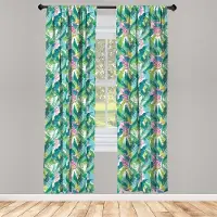 Abakuhaus Aquarel Gordijnen – Exotische Jungle Hawaii – 2x75x225 cm – Groen/Wit/Roze