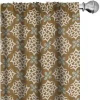 Abakuhaus Oriëntaalse Gordijnen – 2-delige set 75x225 cm, microvezel, halfschaduw, geometrisch