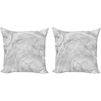 Abakuhaus marmer kussenhoezen-set – 2x60x60 cm – dubbelzijdige print – rits – lichtgrijs