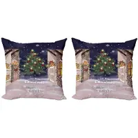 Abakuhaus Kussenhoezen Set 2x40x40 cm – Reversibel, Digitaal bedrukt – donkerblauw