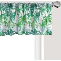 Abakuhaus Palmblad Raamvalletje, Gordijnvalletje voor Keuken en Slaapkamer met Tunnelzoom, 137 cm x 45 cm, Bosgroen Limegroen