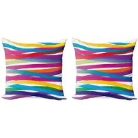 Abakuhaus – 2x50x50 cm kussenhoezen – dubbeldruk microvezel – multicolor