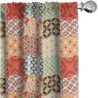 Abakuhaus Gordijnen – Vintage abstract patroon – 2x75x225 cm – Mikrofaser, half verduisterend, Meerkleurig