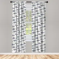 Abakuhaus Visgordijnen – 2x75x175 cm – donkerblauw/wit – halfverduisterend