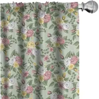 Abakuhaus Romantische Voorhangen – 2x75x245 cm – Microvezel – Lichtgroen Multicolor
