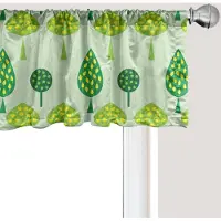 Abakuhaus Bladmotief Raamvalletje, Gordijnvalletje voor Keuken en Slaapkamer met Tunnelzoom, 137 cm x 30 cm, Lichtgroen Limegroen
