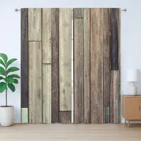 Abakuhaus Rustiek houten gordijn, Amerikaanse westernstijl, geplooid gordijn met lussen en haken voor de slaapkamer, 280 x 175 cm, bruin