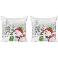 Abakuhaus Kussenhoes Set – 2x50x50 cm – Dubbelzijdig druk – Wit/Rood