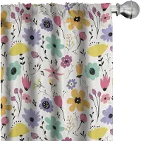 Abakuhaus Bloemen Gordijnen – 2x75x175 cm – Meerkleurig Mikrofaser – Halverduistering – 6,5 cm Stangentasche
