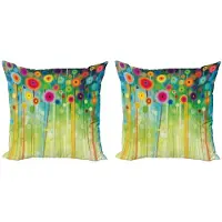 Abakuhaus kussenhoesenset bloemen – 2x60x60 cm – dubbelzijdig bedrukt – multicolor
