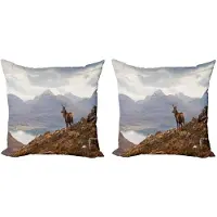 Abakuhaus – Hert kussenhoes 40x40 cm – Dubbelzijdig – Bruin/Wit