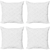 Abakuhaus Kussenhoezen Set 4x 45x45 cm – Dubbelzijdig bedrukt, Warm Taupe/Wit