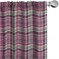 Abakuhaus Geruite gordijnen – 2x75x225 cm – microvezel, halverduisterend
