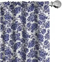 Abakuhaus – AST Bloemen Voorhang – 2x75x225 cm – Violet Blauw Wit