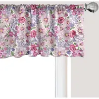 Abakuhaus Aquarel Raamvalletje, Gordijnvalletje voor Keuken en Slaapkamer met Tunnelzoom, 137 cm x 30 cm, Lavendel-Roze-Groen