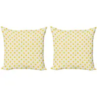 Abakuhaus Geometrische Kussenhoezen Set – 40x40 cm – Geel/Wit