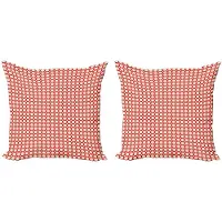 Abakuhaus Retro kussenhoes – 2x50x50 cm – dubbelzijdig bedrukt – Rood/Crème