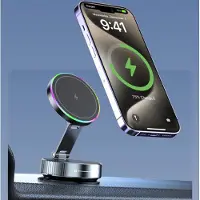 Crrynuo - Telefoonhouders Auto - Snellader - Magnetische Houder - 15W - 11.7Cm Uitrekbaar - 1 Stuk - Zwart