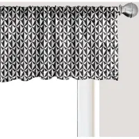 Abakuhaus Abstracte raamvalance, gordijnvalance voor keuken en slaapkamer met tunnelzoom, 137 cm x 45 cm, antracietgrijs wit